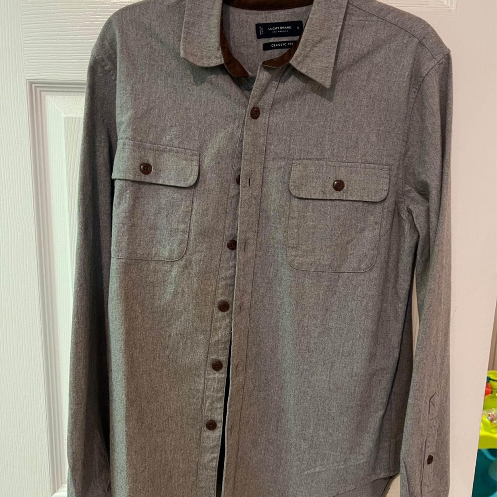 Lucky Brand Gray Dress Shirt